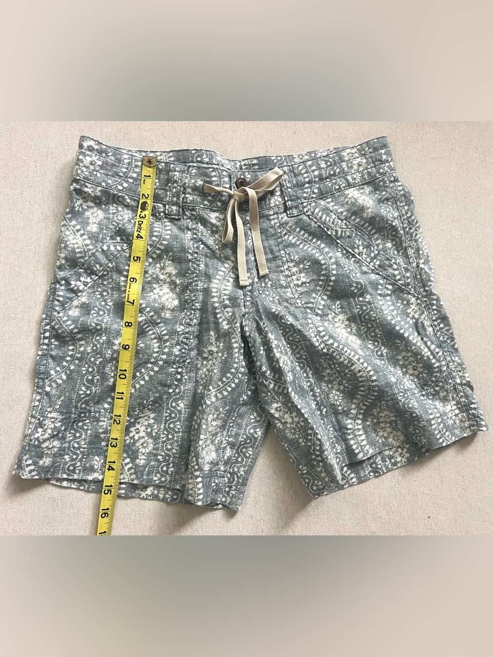 Patagonia Casual Hemp and Organic Cotton Blue Printed Women’s Shorts - Picture 6 of 7